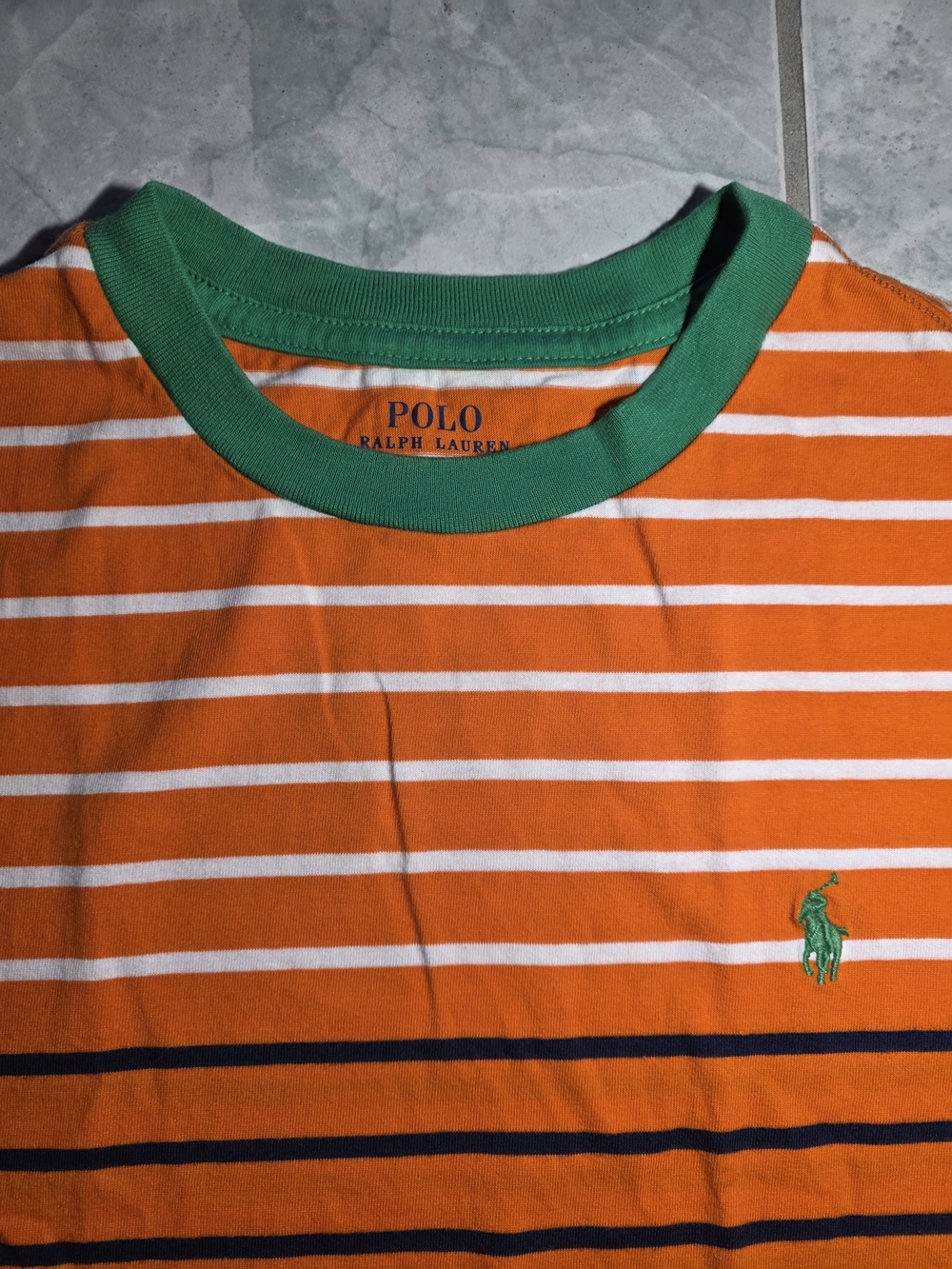 Polo by Ralph Lauren Orange Striped Crewneck T-Shirt (Boys) - Picture 3 of 6